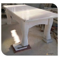 River white marble stone table